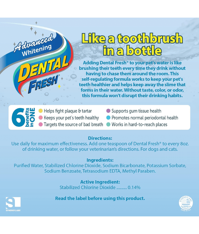 Synergy Labs - Dental Fresh, Advanced Whitening, Breath Freshening, Oral Health Support - 503mL