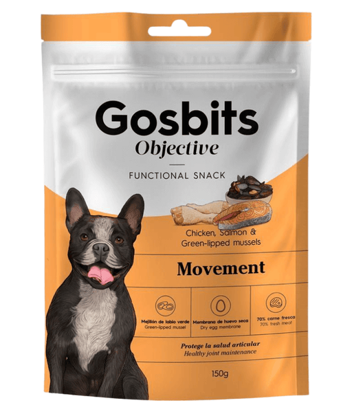 Gosbi - Gosbits Objective, Chicken & Salmon Adult Dog Treats – For Active Dogs & Joint Support, All Natural 150g