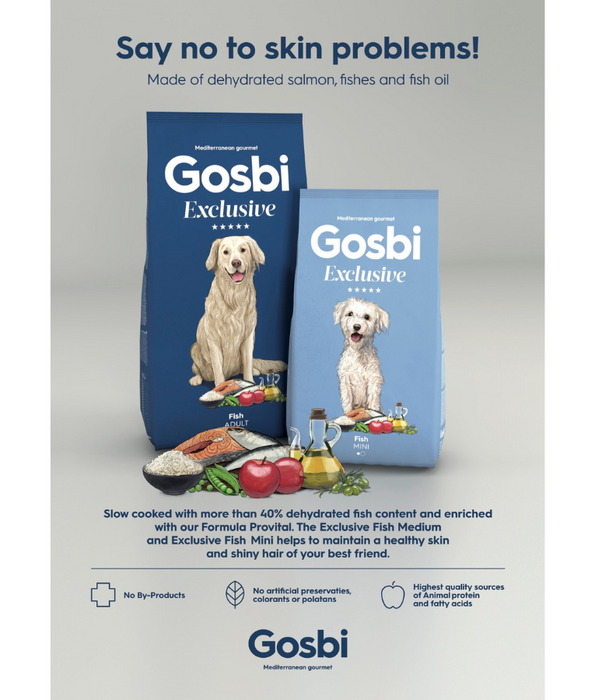 Gosbi - Exclusive, Hypoallergenic Fish Adult Dry Dog Food For Medium Breeds 3kg-12kg