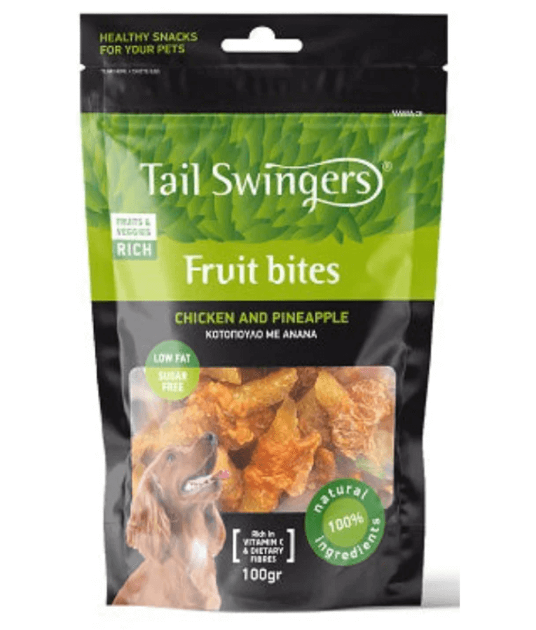 Tail Swingers - Fruit Bites Chicken and Pineapple - Feces Eating Prevention Treats - 100g