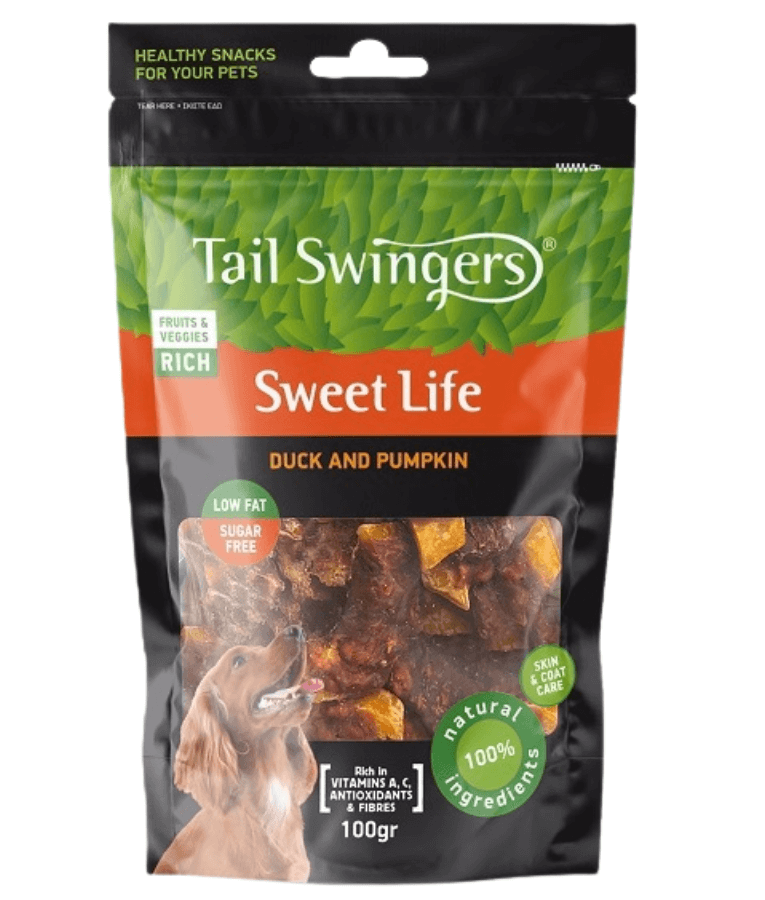 Tail Swingers - Sweet Life Duck and Pumpkin - Skin and Bone Health Support Treats - 100g