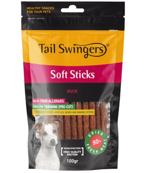 Tail Swingers - Soft Sticks Duck - Muscles, Bones, and Immune System Support Treats - 100g