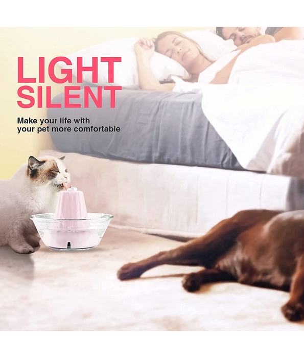 FocusPet - Small Cat & Dog Water Fountain – USB-Powered, Quiet Flow, Portable Design – 11x11x12.2 cm