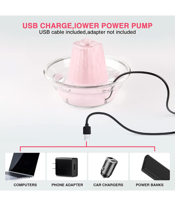 FocusPet - Small Cat & Dog Water Fountain – USB-Powered, Quiet Flow, Portable Design – 11x11x12.2 cm