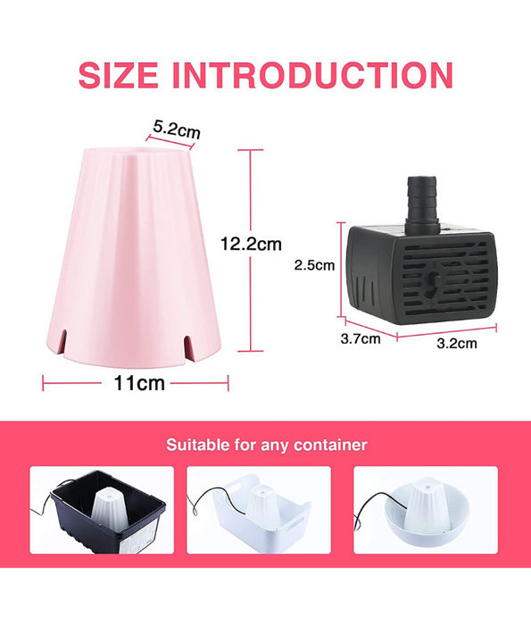 FocusPet - Small Cat & Dog Water Fountain – USB-Powered, Quiet Flow, Portable Design – 11x11x12.2 cm