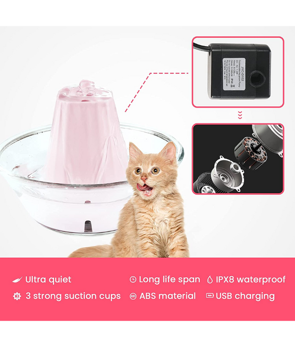 FocusPet - Small Cat & Dog Water Fountain – USB-Powered, Quiet Flow, Portable Design – 11x11x12.2 cm
