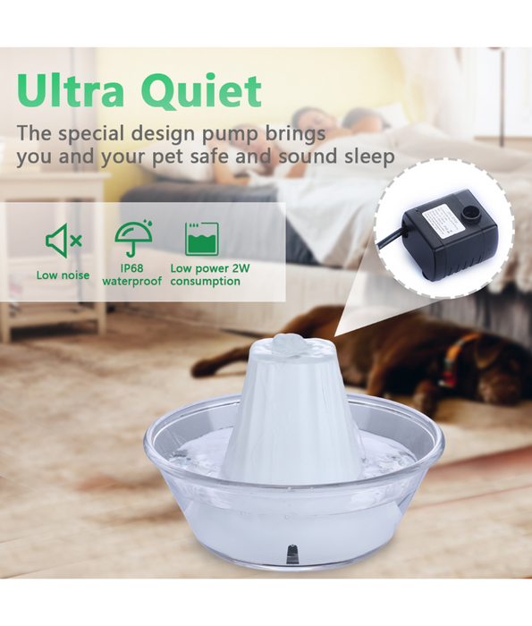 FocusPet - Small Cat & Dog Water Fountain – USB-Powered, Quiet Flow, Portable Design – 11x11x12.2 cm