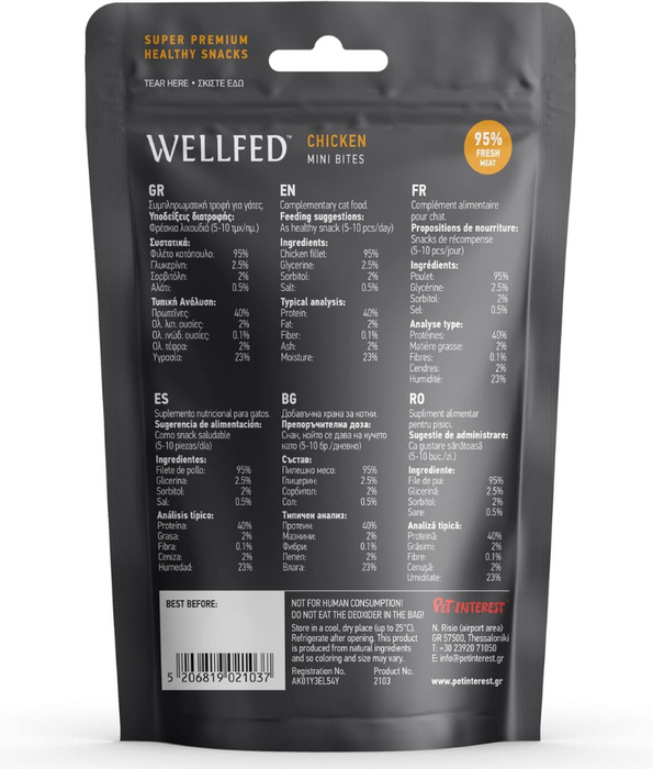 Wellfed – Monoprotein Duck Mini Bites – Grain & Sugar Free - 50g