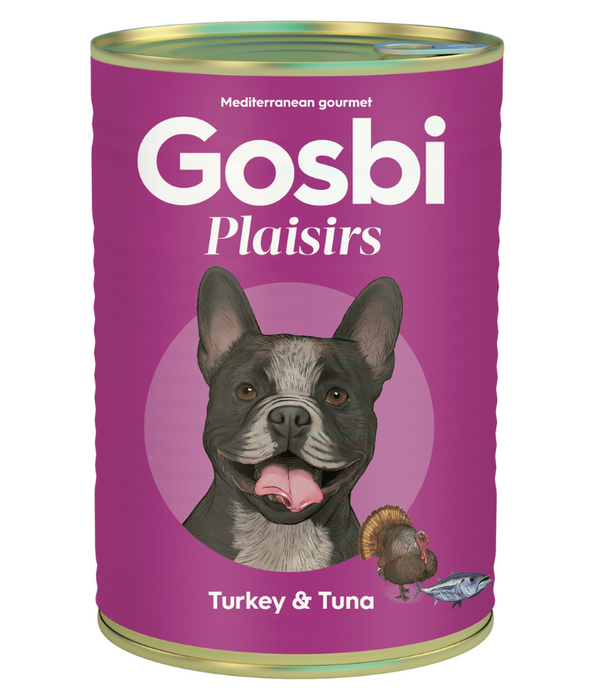 Gosbi - Plaisirs, Grain-Free Turkey & Tuna Adult Complementary Wet Dog Food – Weight Control 185g-400g