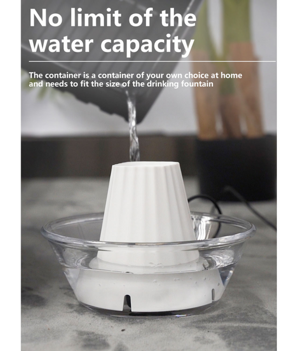 FocusPet - Small Cat & Dog Water Fountain – USB-Powered, Quiet Flow, Portable Design – 11x11x12.2 cm