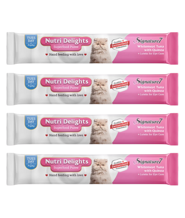 Signature7 Nutri Delights Whitemeat Tuna With Quinoa For Eye Care Liquid Cat Treats 4x15g
