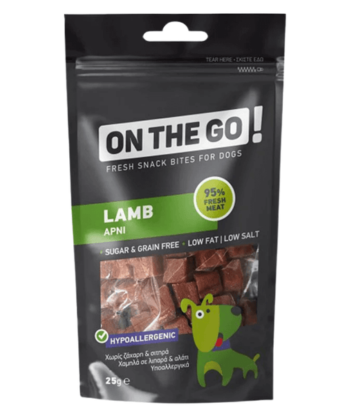 On The Go! Monoprotein Dog Treats – Lamb - High-Protein, Sugar-Free, Perfect for Training & Rewards – 25g