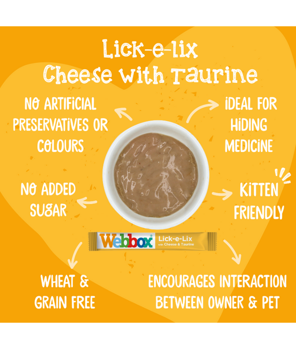 Webbox - Lick-e-Lix Cheese & Taurine Cat Treats 5 Sachets