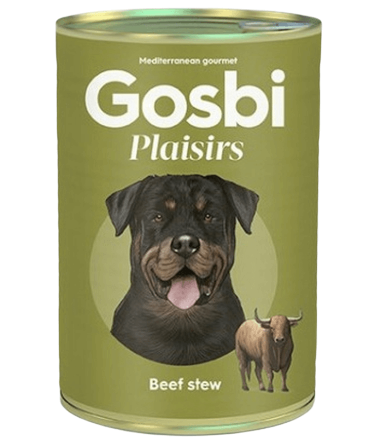 Gosbi - Plaisirs, Grain Free Beef Stew Adult Complementary Wet Dog Food – Hypoallergenic, Monoprotein, Weight Control 185g-370g
