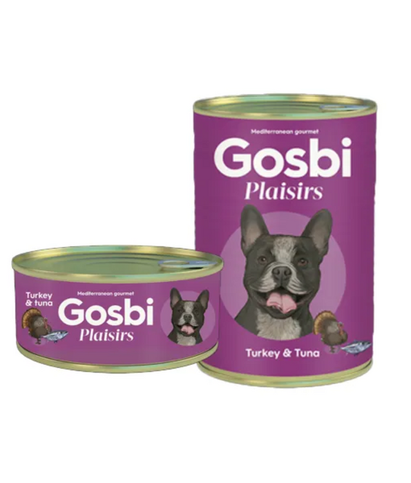 Gosbi - Plaisirs, Grain-Free Turkey & Tuna Adult Complementary Wet Dog Food – Weight Control 185g-400g