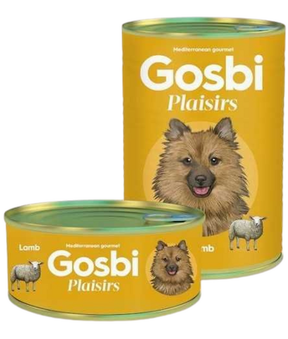 Gosbi - Plaisirs, Grain-Free Lamb Adult Complementary Wet Dog Food – Monoprotien Hypoallergenic For Sensitive Digestion 185g-400g