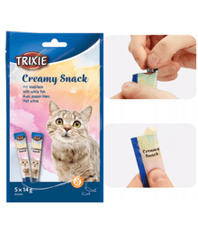 Trixie Creamy Snack Cat Treat - White Fish 5*14g