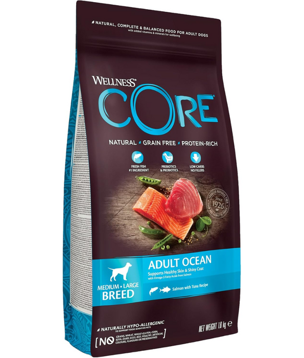 Wellness Core Adult Ocean Salmon and Tuna Medium&Large Breed 1.8kg-10 kg