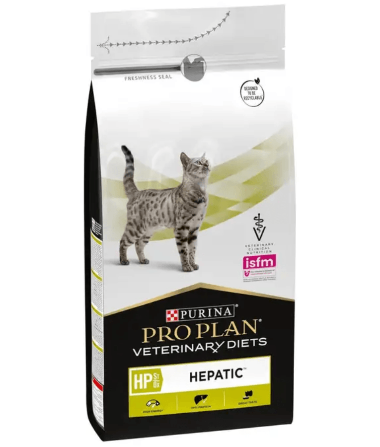 Purina - Pro Plan, Veterinary Diets, Feline HP Hepatic Dry Cat Food, Gentle Protein for Liver Support - 1.5kg