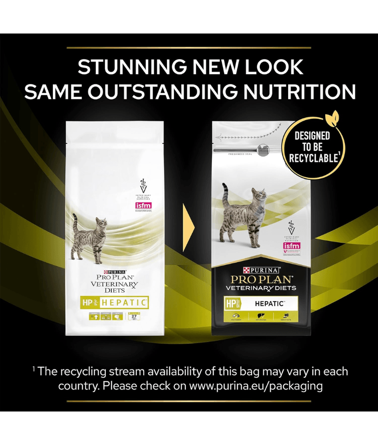 Purina - Pro Plan, Veterinary Diets, Feline HP Hepatic Dry Cat Food, Gentle Protein for Liver Support - 1.5kg