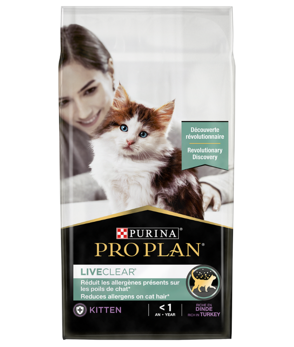 Purina - Pro Plan LiveClear, Kitten Dry Cat Food, Turkey, Allergen-Reducing Formula, High Protein Growth & Immunity Support - 1.4 kg