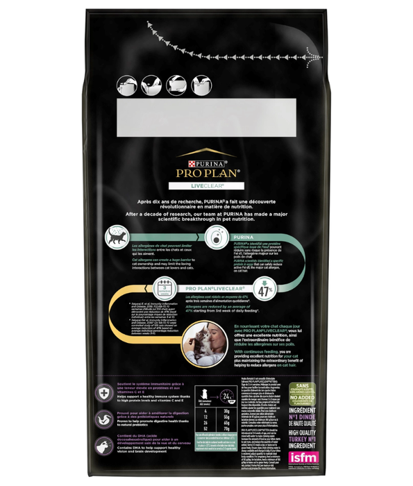 Purina - Pro Plan LiveClear, Kitten Dry Cat Food, Turkey, Allergen-Reducing Formula, High Protein Growth & Immunity Support - 1.4 kg