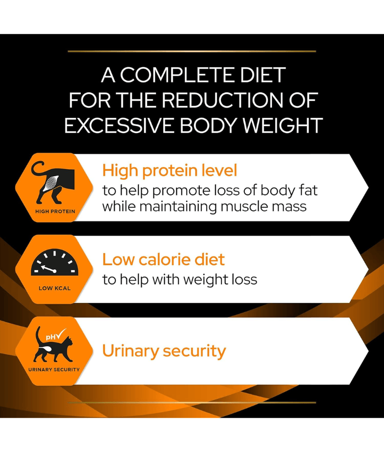 Purina - Pro Plan, Veterinary Diets, Obesity Management Dry Cat Food, High Protein, Low Calorie for Healthy Weight Loss - 1.5 kg