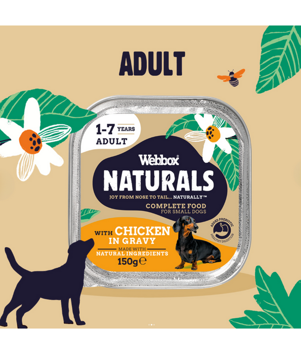 Webbox - Naturals, Adult Wet Dog Food With Chicken Chunks In Gravy - 150g