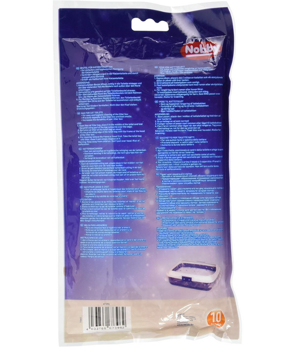 Nobby - Large Cat Litter Tray Bags, Hygienic Liners for Cat Toilets up to 59 x 45 cm - Pack of 10