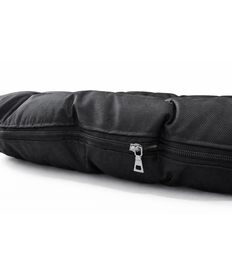 King Queen - Oval Bolster Dog & Cat Bed, Zippered Cushion, Cozy Support - 80 x 60 cm zipper detail on black cushion