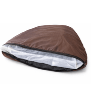 King Queen - Paw Prints Plush Pillow Dog Bed – Removable Washable Cover, Soft Comfort – 90 × 65 × 9 cm, brown pillow bed.