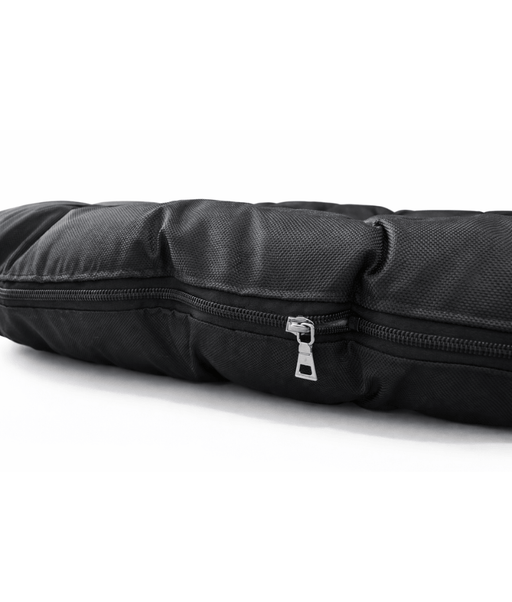 King Queen - Oval Bolster Dog & Cat Bed, Zippered Cushion, Cozy Support - 80 x 60 cm zipper detail on black cushion