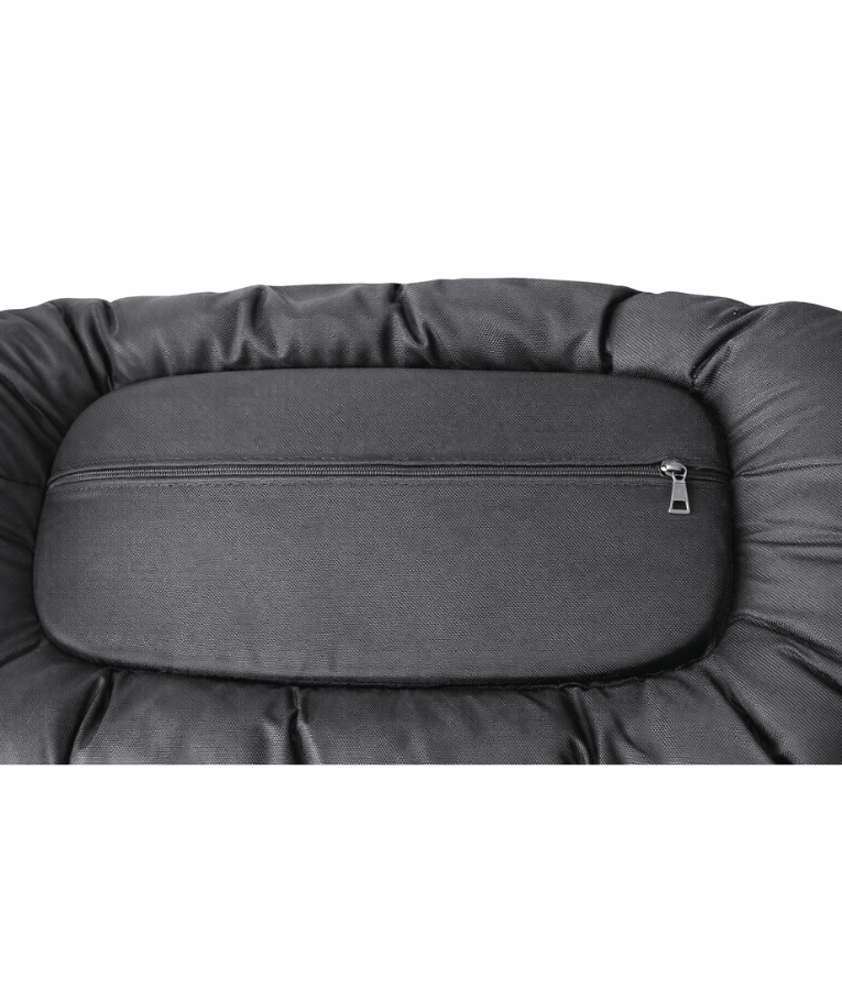 King Queen - Oval Bolster Dog & Cat Bed, Zippered Cushion, Cozy Support - 80 x 60 cm with a zippered inner cushion for easy cleaning.