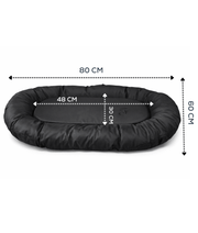 King Queen - Oval Bolster Dog & Cat Bed, Zippered Cushion, Cozy Support - 80 x 60 cm with dimensions 80 CM x 60 CM.