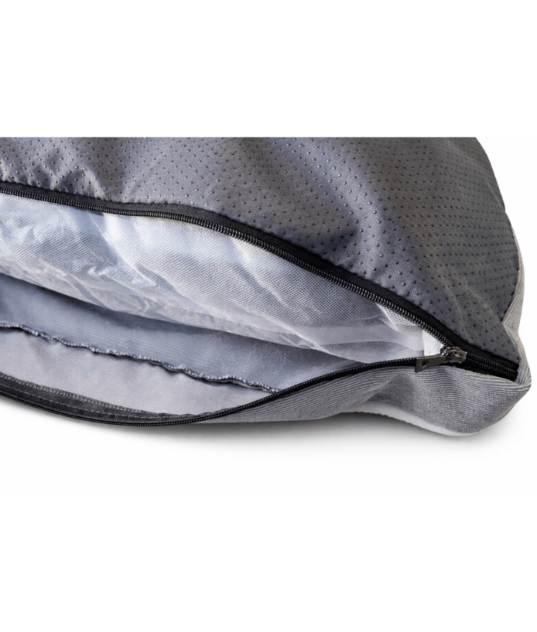 King Queen – Paw Prints Plush Pillow Dog Bed, Removable Washable Cover – 90 × 67 × 12 cm zipper opening and soft interior.