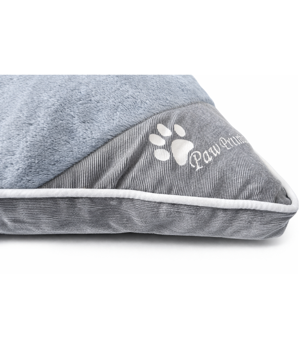 King Queen – Paw Prints Plush Pillow Dog Bed, Removable Washable Cover – 90 × 67 × 12 cm