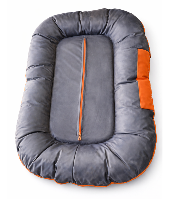 Paw Prints Rectangular Dog Bed – Cozy Cushioned Bed for Dogs & Cats – 70 × 56 × 9 cm