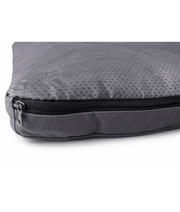 King Queen – Paw Prints Orthopedic Pet Bed, Removable Cover – Dogs & Cats – 65 × 50 × 10 cm close-up of gray cushion surface