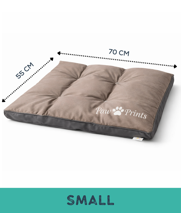 King Queen - Paw Prints Rectangular Pet Mat – Washable Fabric, Soft Cushion & Waterproof – S, L