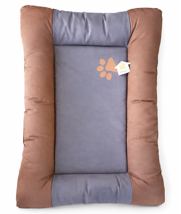 King Queen -  Paw Prints Rectangular Dog & Cat Bed – Washable Comfort Mat – 85 x 65 x 10 cm