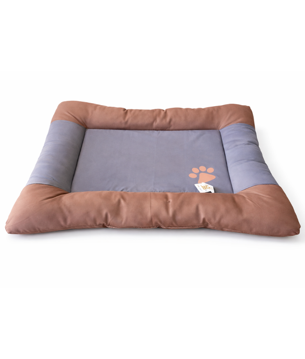 King Queen -  Paw Prints Rectangular Dog & Cat Bed – Washable Comfort Mat – 85 x 65 x 10 cm