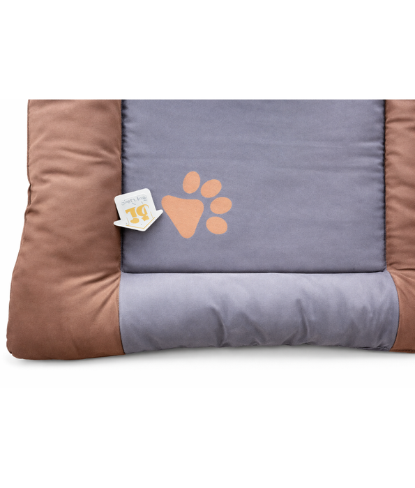 King Queen -  Paw Prints Rectangular Dog & Cat Bed – Washable Comfort Mat – 85 x 65 x 10 cm