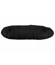 King Queen - Oval Bolster Dog & Cat Bed, Zippered Cushion, Cozy Support - 80 x 60 cm in black for pets to rest comfortably.