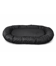 King Queen - Oval Bolster Dog & Cat Bed, Zippered Cushion, Cozy Support - 80 x 60 cm in black color