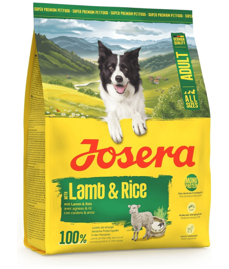 Josera - Lamb & Rice, Gluten-Free Monoprotein with Lamb, Low-Fat Sensitive Stomach Dry Dog Food for Adult All Breed Sizes - 900 g -12.5kg