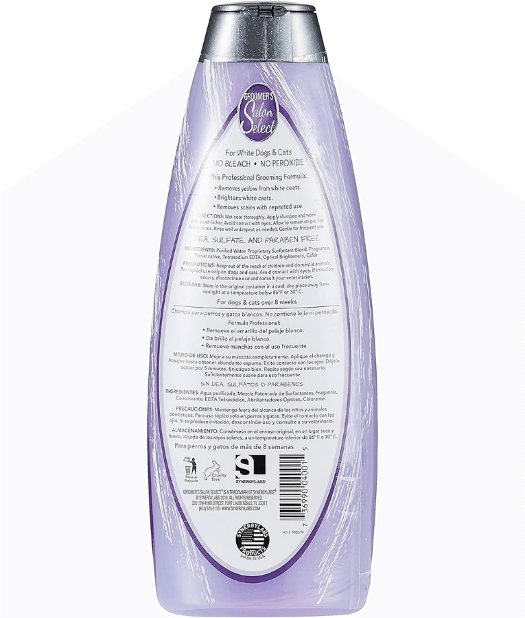 Synergy Labs - Groomer’s Salon Select, White Coat Shampoo For Cats & Dogs - 544ml