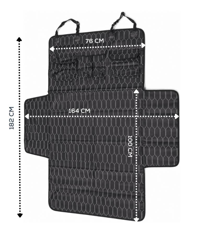 Car Seat Cover - Waterproof Quilted Design, Velcro Attachment, Scratch Protection, Dog Car Seat Protector - L x W 76 x 100 cm