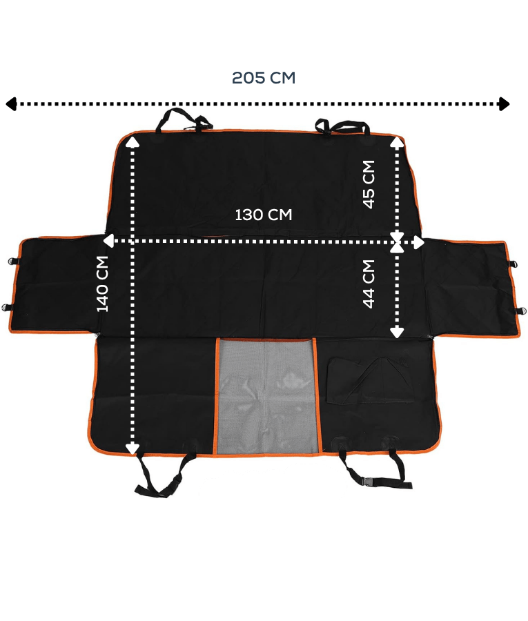 Car Seat Cover - Hammock Style, Waterproof Quilted Design, Anti-Slip Backing - L x W x H 130 x 44 x 45 cm