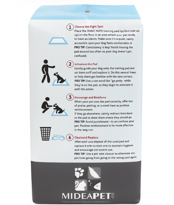 Midea Pet - Smart Mate Training Pads, 5-Layer Odor-Lock & Leak-Proof Absorption, Large 60×90 cm - 20 pcs