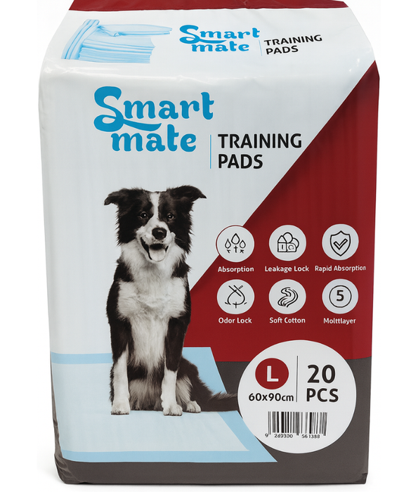 Midea Pet - Smart Mate Training Pads, 5-Layer Odor-Lock & Leak-Proof Absorption, Large 60×90 cm - 20 pcs